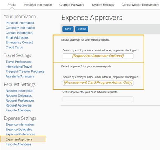 Concur: Expense Approvers
